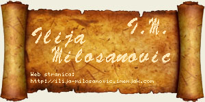 Ilija Milošanović vizit kartica